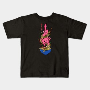 Axolotl Ramen Noodles Kids T-Shirt